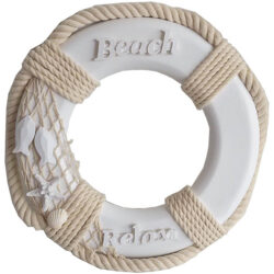 White Life Ring  With Beach Sign 31cm