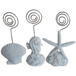 White Name Card Holders (set of 3) Scallop