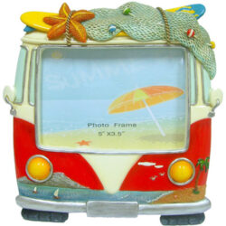 Hippie Van Photo Frame - Red - Small standing