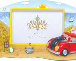 Beach Board Photo Frame with Red Bug