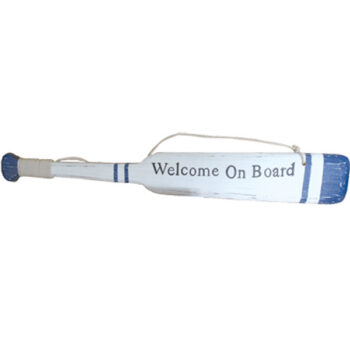 Boat Paddle/Oar Welcome sign Blue & White