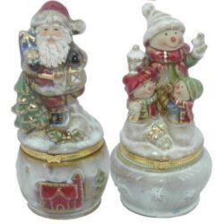 Santa & Snowman Hinged Box Porcelain (S2)